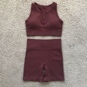 Ribbed biker shorts and top